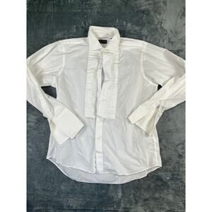 Men’s Donald J Trump Signature Collection XL White Tuxedo Shirt – Good Condition